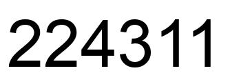 Number 224311 black image