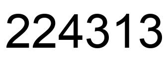 Number 224313 black image