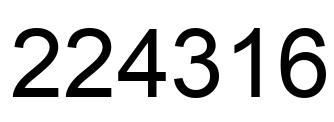 Number 224316 black image