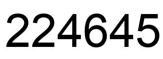 Number 224645 black image
