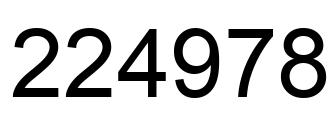 Number 224978 black image
