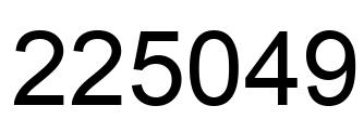 Number 225049 black image