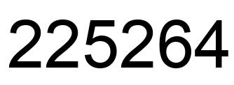 Number 225264 black image