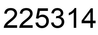 Number 225314 black image