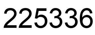 Number 225336 black image