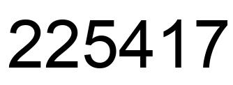 Number 225417 black image