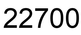 Number 22700 black image