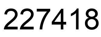 Number 227418 black image