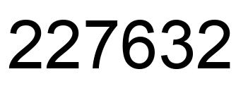 Number 227632 black image