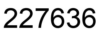 Number 227636 black image