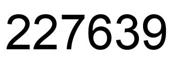Number 227639 black image