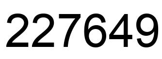 Number 227649 black image