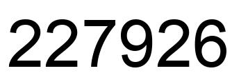 Number 227926 black image
