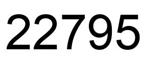 Number 22795 black image