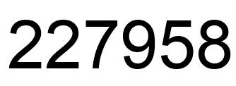 Number 227958 black image