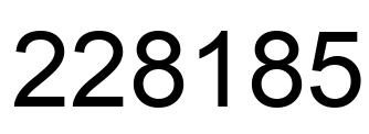 Number 228185 black image