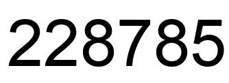 Number 228785 black image