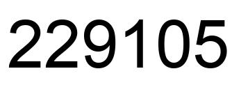 Number 229105 black image