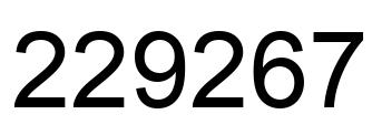 Number 229267 black image