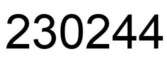 Number 230244 black image