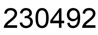 Number 230492 black image