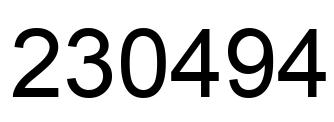 Número 230494 imagen negro