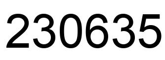 Number 230635 black image