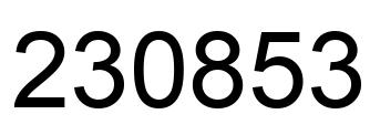 Number 230853 black image