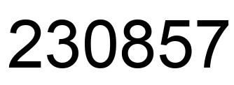 Number 230857 black image