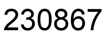 Number 230867 black image