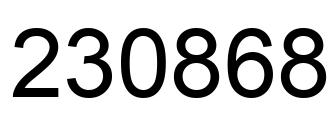 Number 230868 black image