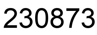 Number 230873 black image