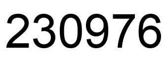 Number 230976 black image