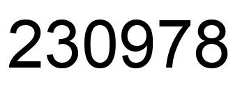 Number 230978 black image