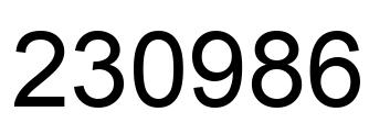 Número 230986 imagen negro