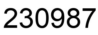 Número 230987 imagen negro