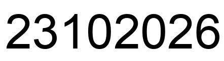 Number 23102026 black image