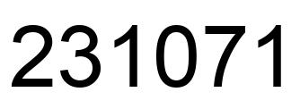 Number 231071 black image
