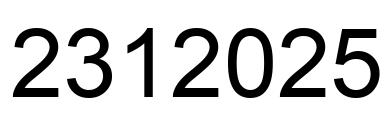 Number 2312025 black image