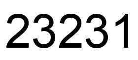 Number 23231 black image