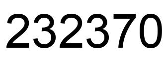Number 232370 black image
