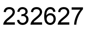 Number 232627 black image