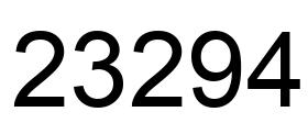 Number 23294 black image