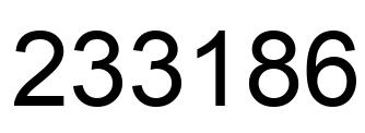 Number 233186 black image