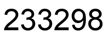 Number 233298 black image