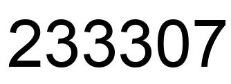 Número 233307 imagen negro