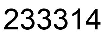 Number 233314 black image