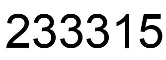 Number 233315 black image