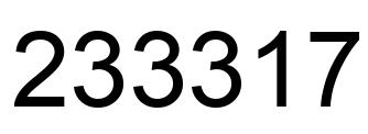 Number 233317 black image