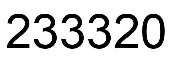 Number 233320 black image